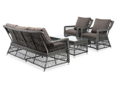 "Гранд Латте" лаунж-зона из искусственного ротанга, цвет графит
