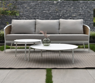 "Тоскана" лаунж-зона из искусственного ротанга, цвет соломенный