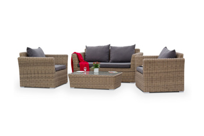 "Капучино Сингл" лаунж-зона из искусственного ротанга, цвет соломенный