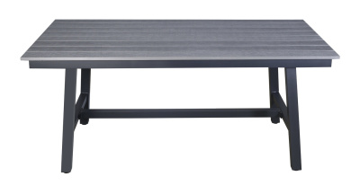 "Сан Ремо" стол обеденный из ДПК, каркас алюминиевый темно-серый