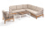 "Канны" модульная угловая лаунж-зона из роупа (веревки), основание дуб, цвет бежевый